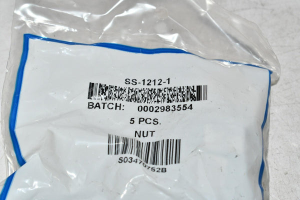 Lot De 5 écrous Swagelok SS-1212-1 En Acier Inoxydable 316 – Pour Raccords Tube 3/4 Pouce, Neufs Surplus (NOS)