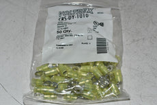 Pack of 50 NEW Voltrex CRS-DY-1010 Ring Tongue Terminal, M5, #10, 10 AWG, CRS Series, Yellow