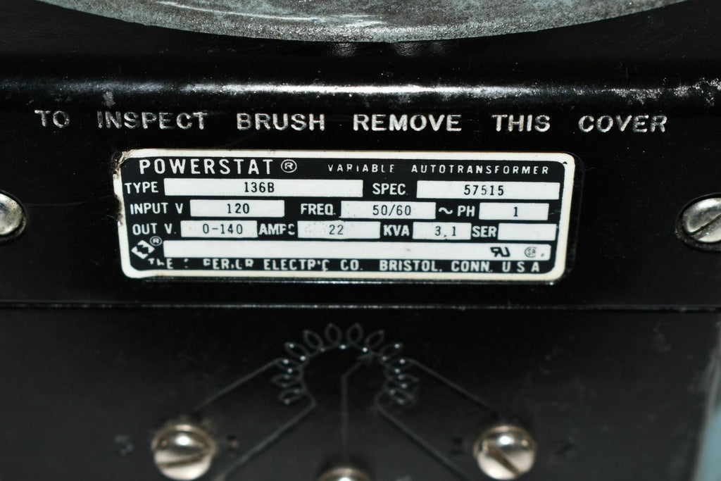 POWERSTAT VARIABLE AUTOTRANSFORMER 1368 57515 120V 0140 Amps 22KVA