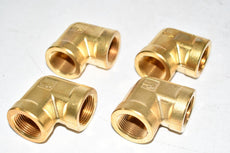 Lot of 4 NEW Parker 1'' x 1'' Brass 90 Degree Fittings Threaded