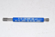 5/16-24 UNF-3B LH Thread Plug Gage Assembly GO PD .2854 x NOGO PD .2890