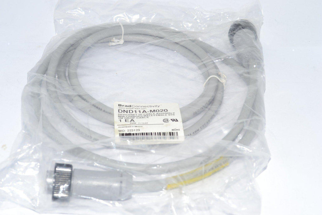 NEW Brad Connectivity Dnd11a-M020, Cable, 5P/5P, M/F,St/St, Length: 2M
