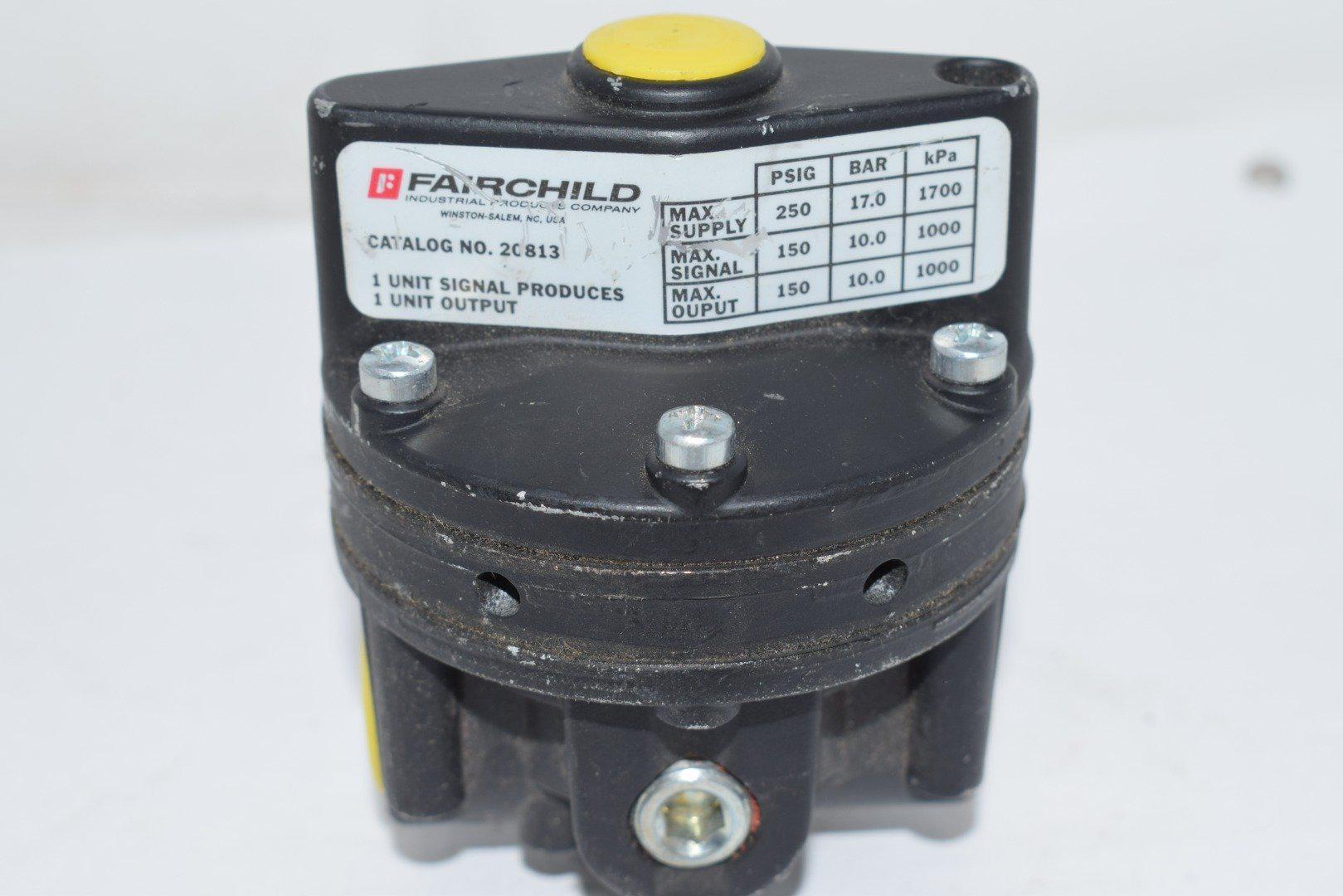 NEW FAIRCHILD 20813 PNEUMATIC VOLUME BOOSTER RELAY 1:1/1:6 TO 5:1 OUTPUT  Condition_New, Regulators