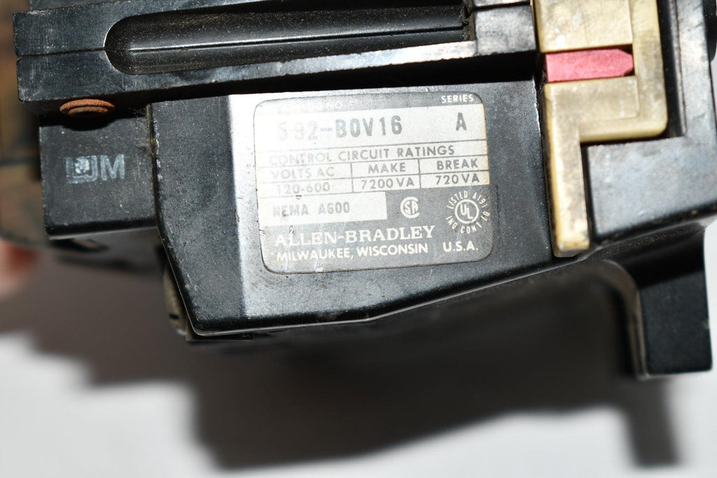 Allen Bradley 592BOV16 OVERLOAD RELAY EUTECTIC ALLOY TYPE MANUAL RESET