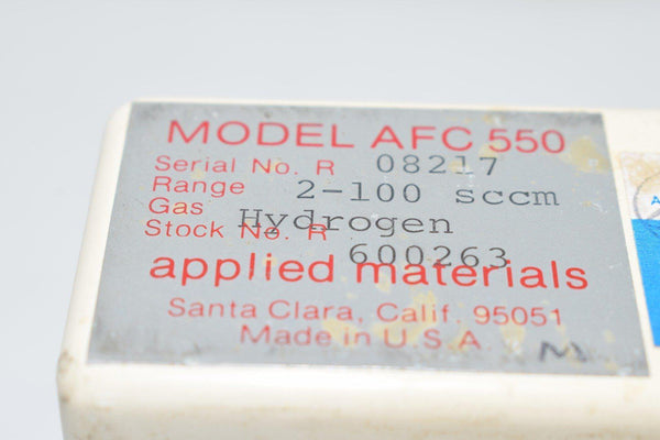 Applied Materials Mass Flow Controller, AFC 550 600263 2-100 sccm Hydr ...