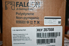Case of 200 NEW Falcon 357558 Disposable Aspirating Pipettes, Polystyrene, Sterile, Corning