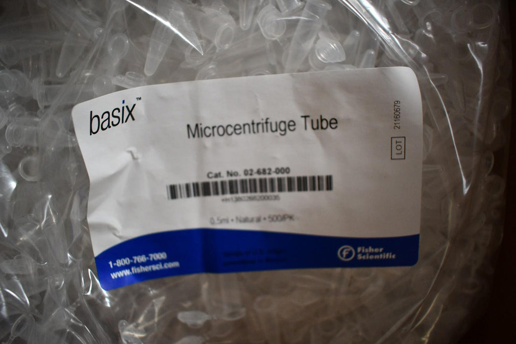 Case of 5,000 NEW Basix 02682000 Microcentrifuge Tubes with Standard