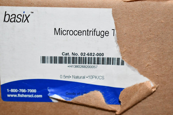 Case of 5,000 NEW Basix 02-682-000 Microcentrifuge Tubes with Standard ...
