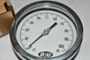 DURO 4207-0533 Industrial Pressure Gauge: 0 to 100 psi, 4 1/2 in Dial, 1/2 in NPT Male, Bottom, �0.5% Accuracy