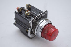 Eaton Cutler Hammer 10250T Illuminated Red Pushbutton Switch 120V Contactor Motor Run Plate