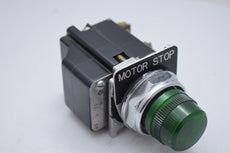 Eaton Cutler-Hammer 10250T Push Button, Green, Motor Stop Label