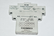 Eaton Cutler Hammer C320MSC3 contactor and motor starter auxiliaries, 1NO/1NC, side mount, suitable for A302 contactors