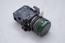 Eaton E22R2 INCANDESCENT LIGHT UNIT RESISTOR LIGHT 120 VAC/DC W/ BULB Green Lens