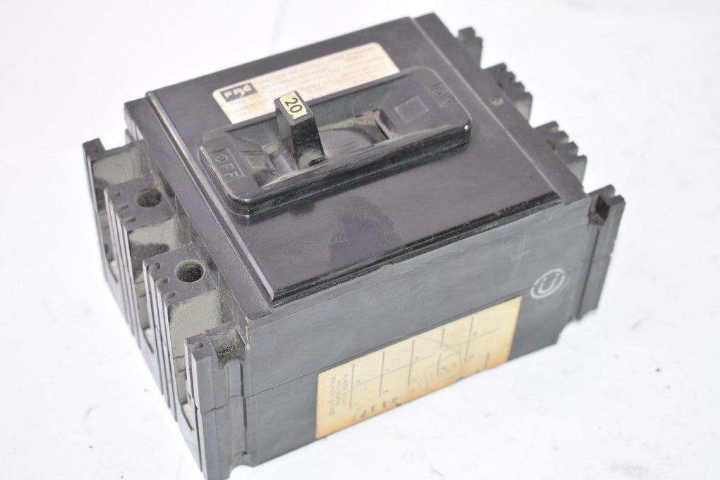 Federal Pacific Electric AB Circuit Breaker Switch 3 Pole 480 VAC Type NEF Issue No. C-395
