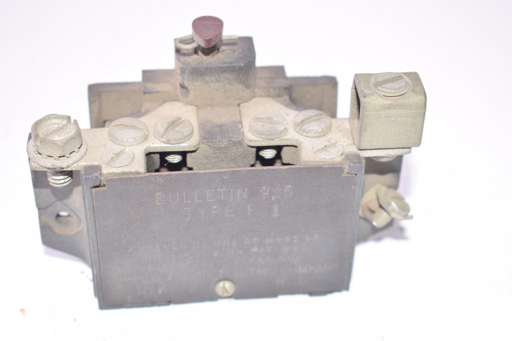 Federal Pacific Electric Bulletin 925 Type F 1 Overload Relay Switch