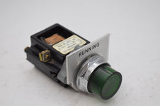 Furnas 52PA4GN Ser. B Red Pilot Light Indicator 120V Green Lens, Running Plate