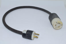 Hubbell LEVITON 231A 20A 125V 15A 30'' Plug & Receptacle Power Cable Pigtail