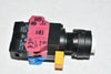 IDEC HW1L-M4F11QD-R-24V Pushbutton; HW Series; Plastic Bzl; Mush; Illum; LED, 1NO-1NC, Mom, Red, 24VDC