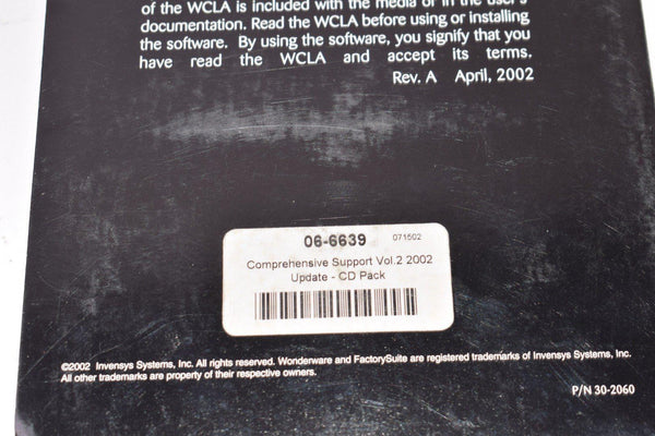 Invensys Wonderware Comprehensive Support Volume 2 2002 CD Pack – VB ...