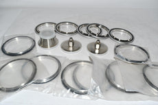 Large Lot of Sanitary Stainless Steel Fittings, Gaskets Seals Flanges