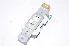 Leviton White Framed Toggle Wall Light Switch Single Pole 15A 120V