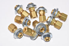 Lot of 10 Brass Air Hose Fitting Assembly's, 1-1/8'' OAL x 1/2'' W, 233-1337-22