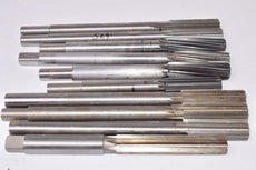 Lot of 10 HSS Mixed Lot, Mixed Size Chucking Reamers, UB, L&I