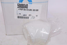 Lot of 10 NEW Asahi 5988-040 4 PVDF Socket 45 deg Elbow, AGRU Fitting 4''