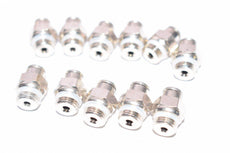 Lot of 11 Metal Male Connector Fittings Pneumatic 3/8''