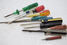 Lot of 12 Screwdrivers, Mixed lot Flathead Phillips & More