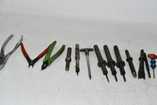 Lot of 13 Tools, Pin Extraction Installation, Pliers, Cutters, Punches, Etc