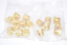 Lot of 17 NEW Threaded Brass Pneumatic Plug Fittings, 1/2''