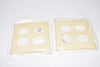 Lot of 2 Leviton 001-86016 2-Gang Duplex Outlet Wall Plate in Ivory