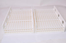 Lot of 2 NEW 3-Row Test Tube Holders, Clean-Room, Scientific Holders, 13-1/4'' OAL x 9-1/4'' W