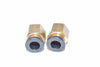 Lot of 2 NEW Brass Push Connector Fittings, Brass 1/4'' Thread