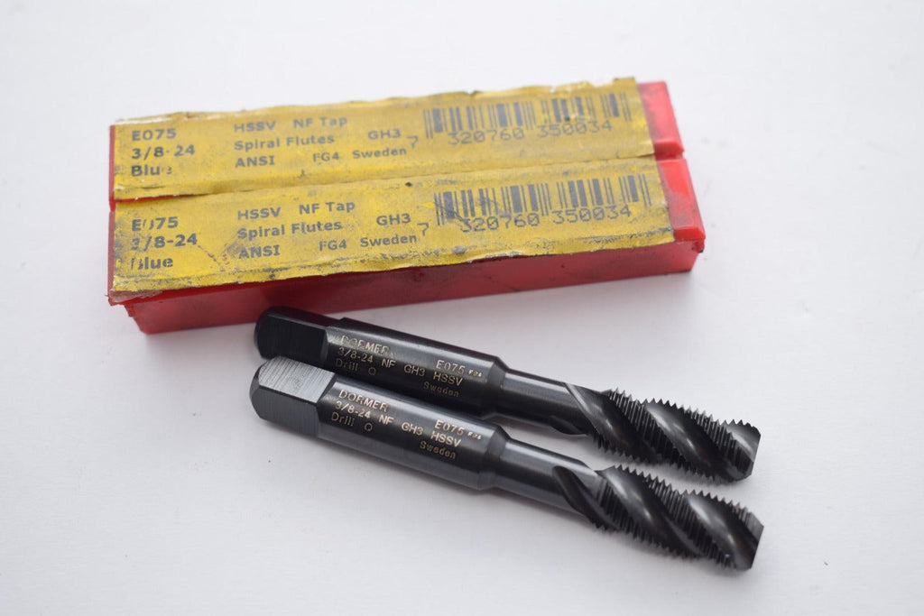 Lot of 2 NEW Dormer E075 3/824 Spiral Flute Taps VB Industrial Supply