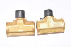 Lot of 2 NEW Parker 3-Way Pipe Fittings, Brass, 3/8'' ID x 5/8'' OD