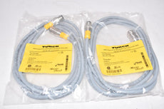 Lot of 2 NEW TURCK RKV 4.4T-2-RSV 4.4T Cordset, M12 Female Straight to M12 Male