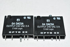 Lot of 2 OPTO 22 G4OAC5 Output Module 120VAC 1.5A and 5 Volt Logic G4-OAC5A
