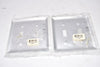 Lot of 2 PASS & SEYMOUR SMOOTH ALUMINUM 2G 2 TOGGLE WALL PLATES SA2