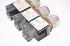 Lot of 3 Allen Bradley 800MR-B6 Series A Red Push Button Switches