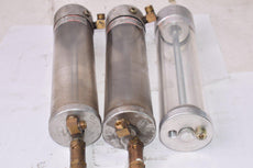 Lot of 3 Lube Devices Sight Glass Cylinders