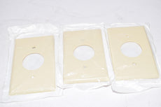 Lot of 3 NEW Leviton 510-86004 Standard Size Single Receptacle Wall Plate Cover Ivory