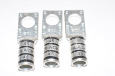 Lot of 3 NEW Thomas & Betts T&B 2/0 CU 125N 45 Black Terminal Lugs