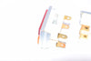 Lot of 3 NEW Vintage 28V.04A Indicator Light Plugs, Orange/Red