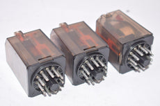 Lot of 3 Schrack MR308230 3PDT, 230 VAC, 10 A, RELAY