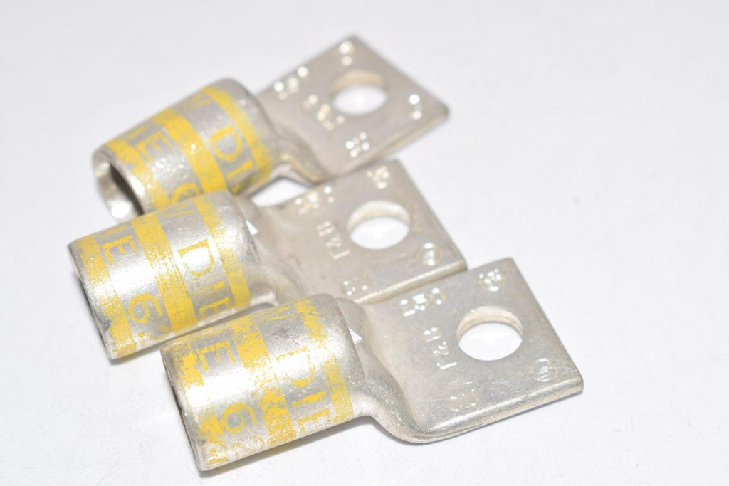 Lot of 3 T&B Thomas & Betts Yellow Die Terminal Lugs