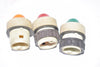 Lot of 3 Vintage Pilot Light Caps, Red, Green, Yellow, 7/8'' W