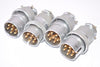 Lot of 4 7 Pin Connectors Sockets, Stainless Steel