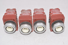 Lot of 4 SIEMENS P30CB10 Red Illuminated Push Button Switches 600V - No Caps